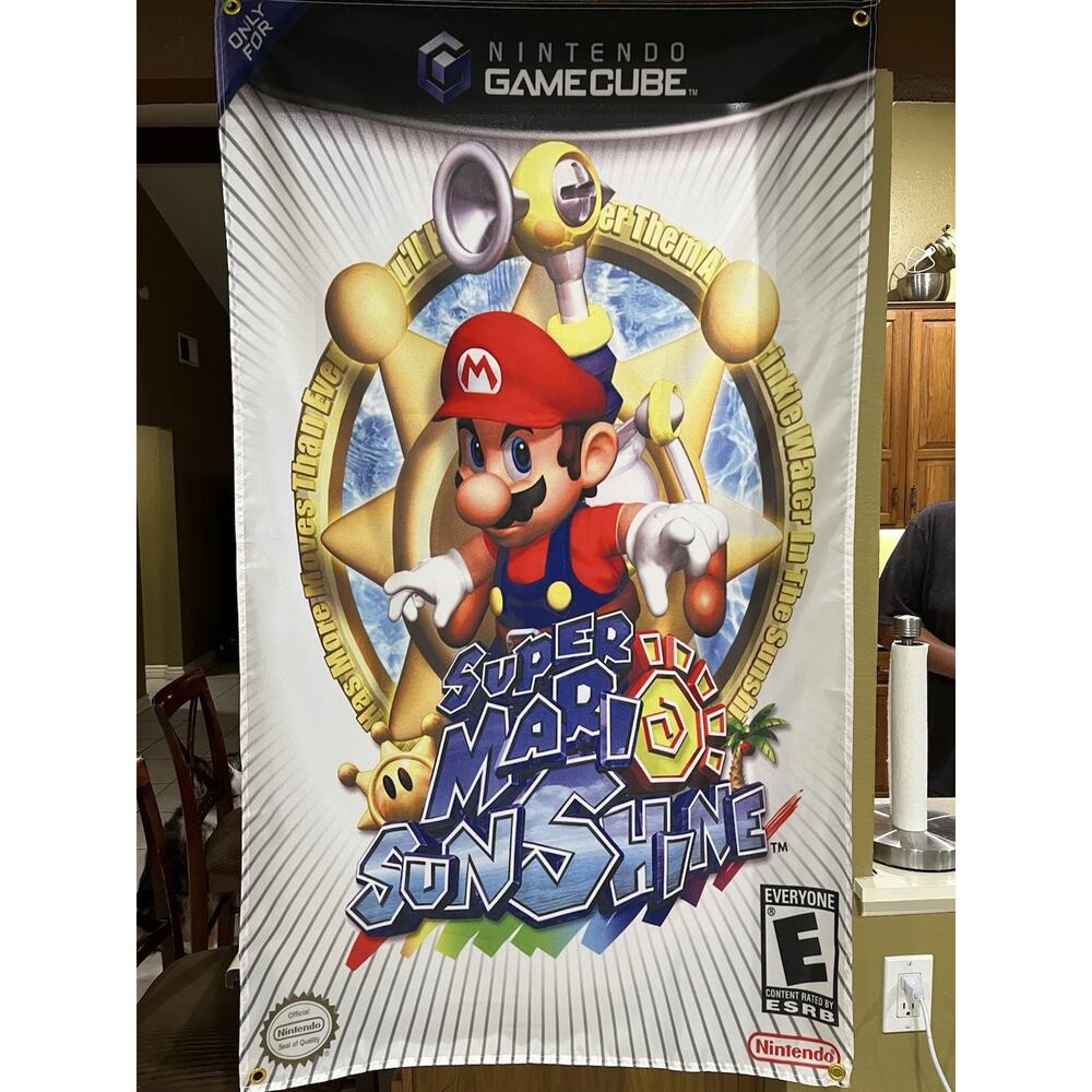 Super Mario Sunshine 5ft Flag Nintendo Gamecube 2002 Banner Poster